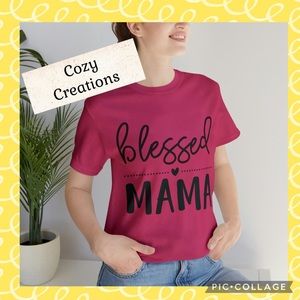 BLESSED MAMA GRAPHIC T-SHIRT NEW UNISEX SIZES. Bella Canvas Brand. Pick Color.